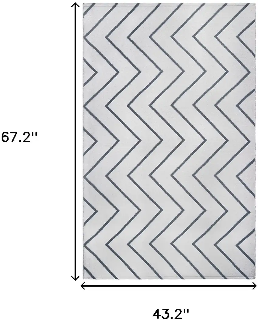 3' X 5' Ivory Waves Stain Resistant Indoor Outdoor Area Rug Photo 9