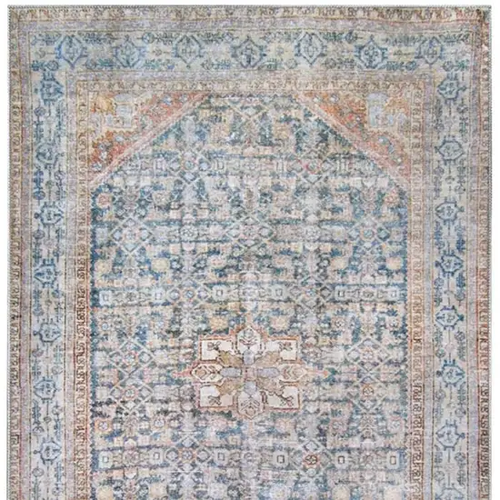 Blue And Red Oriental Area Rug Photo 5