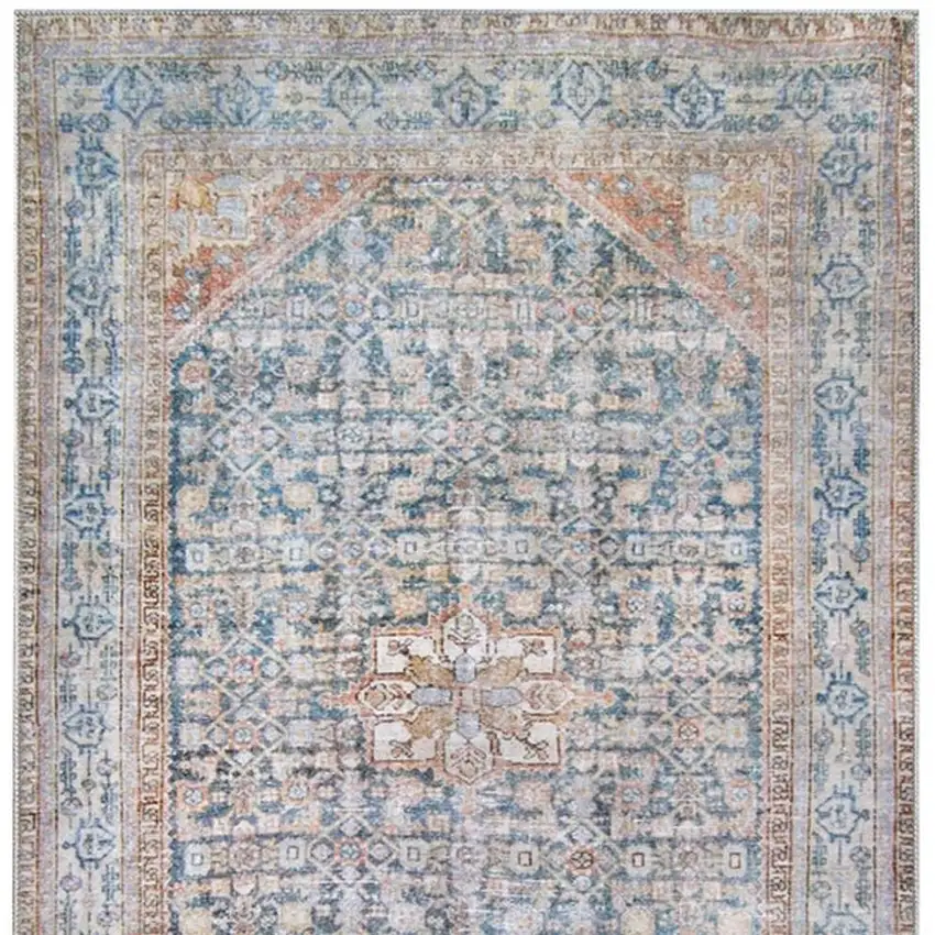 Blue And Red Oriental Area Rug Photo 5