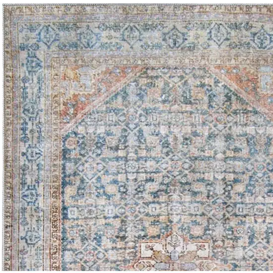 Blue And Red Oriental Area Rug Photo 4