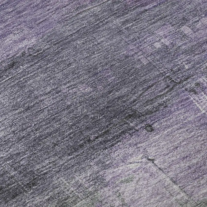 8' X 8' Lavender And Green Abstract Washable Round Rug With UV Protection Photo 7