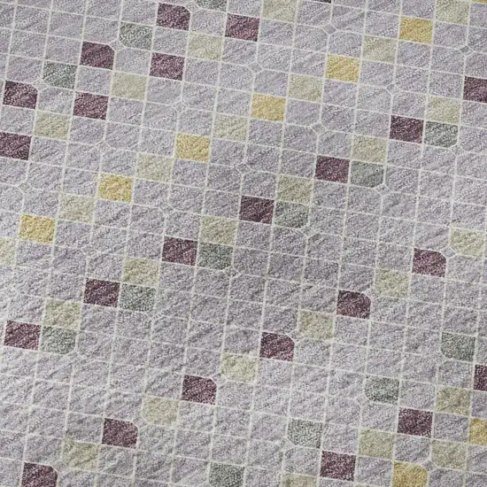 8' X 8' Lavender Gold And Gray Striped Washable Round Rug With UV Protection Photo 8