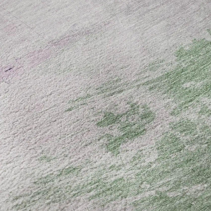 8' X 8' Lilac Green And Pink Abstract Washable Round Rug With UV Protection Photo 8