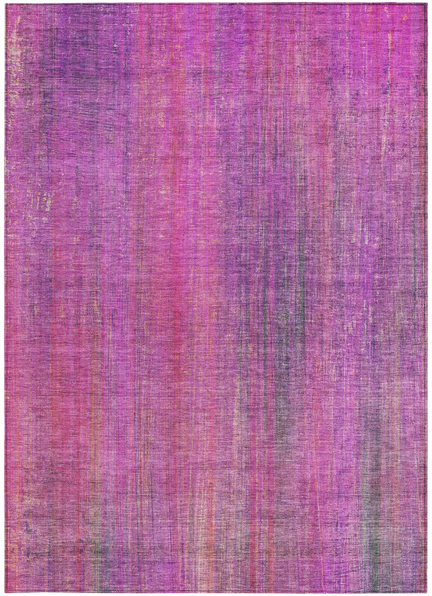 Lilac Striped Washable Non Skid Indoor Outdoor Area Rug Photo 4