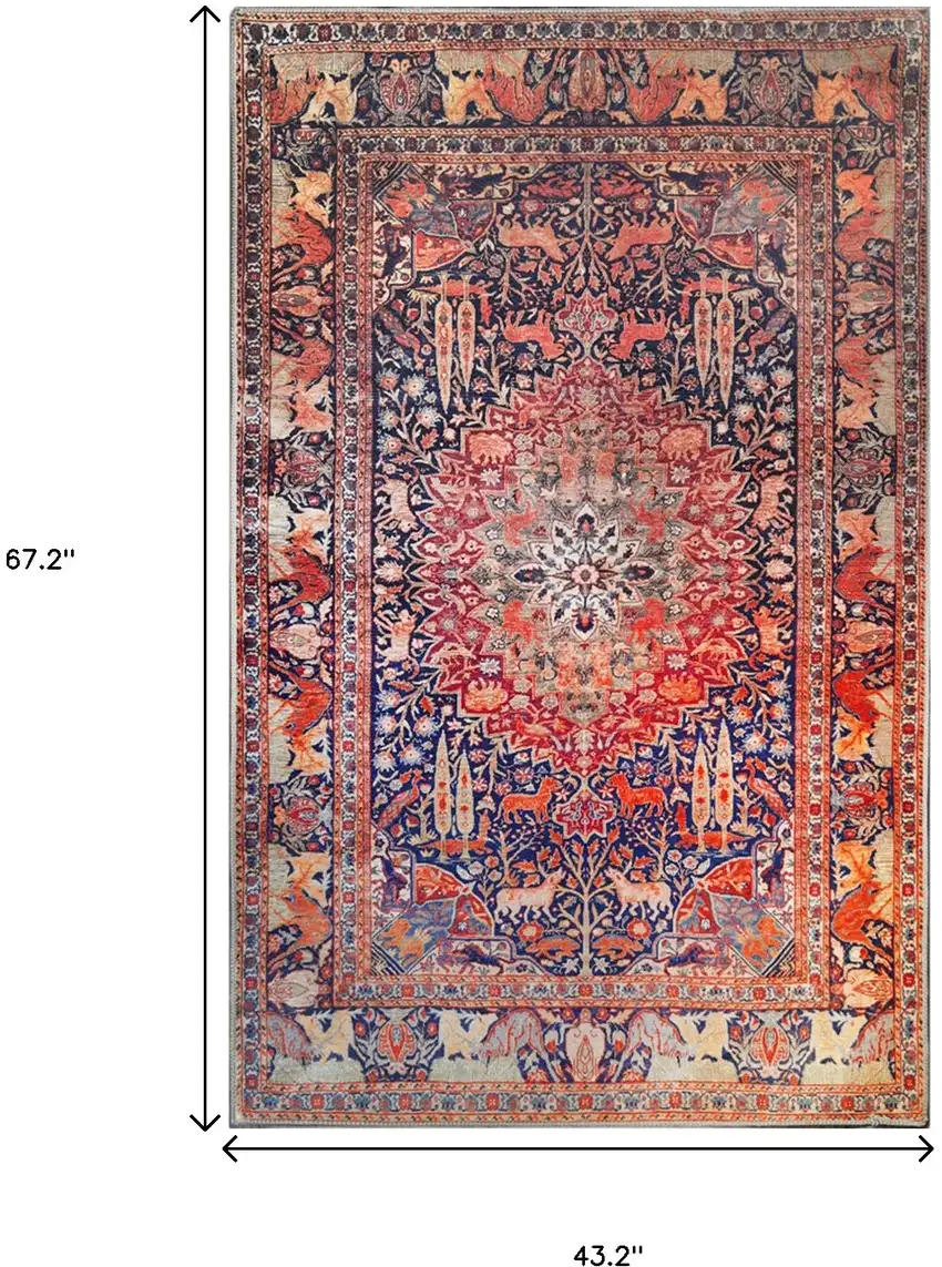 3' X 5' Medallion Stain Resistant Area Rug Photo 8
