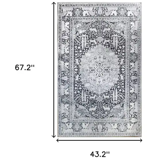 3' X 5' Medallion Stain Resistant Area Rug Photo 8