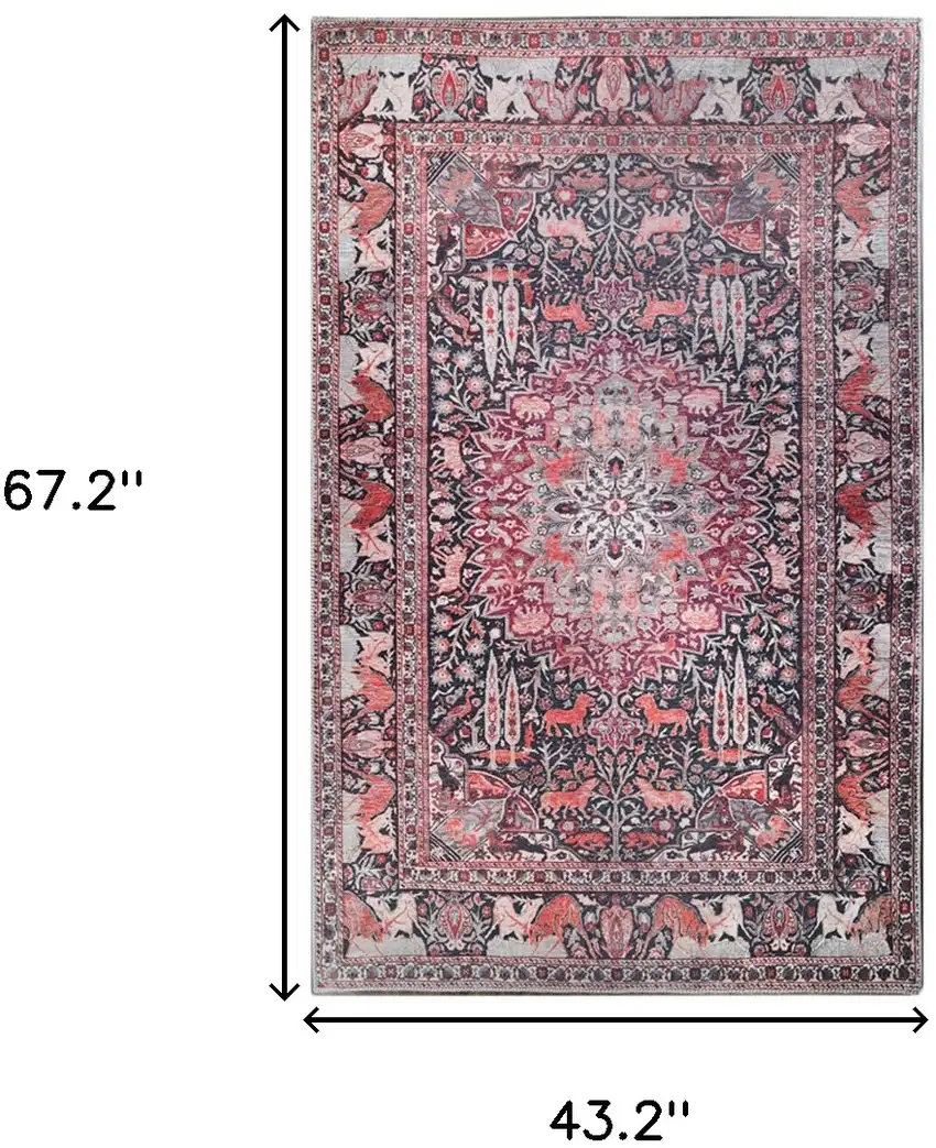 3' X 5' Medallion Stain Resistant Area Rug Photo 8