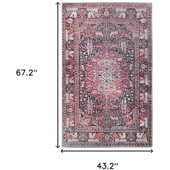 3' X 5' Medallion Stain Resistant Area Rug Photo 8