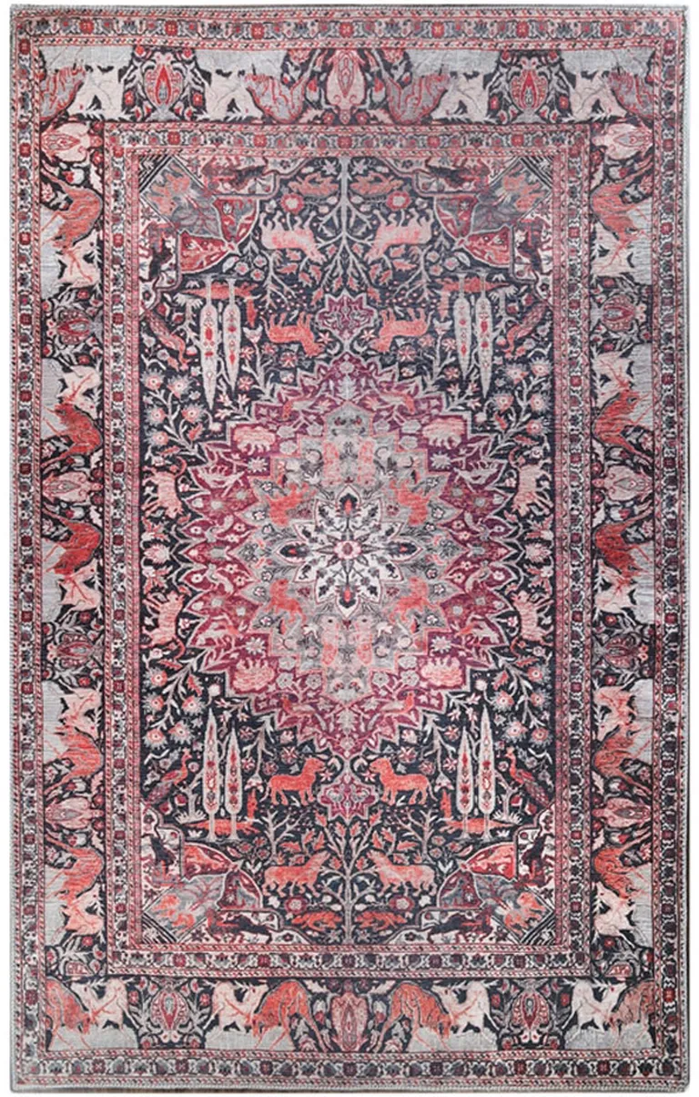 3' X 5' Medallion Stain Resistant Area Rug Photo 1