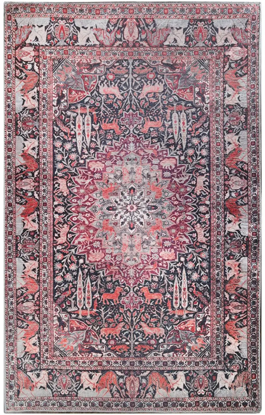 3' X 5' Medallion Stain Resistant Area Rug Photo 1