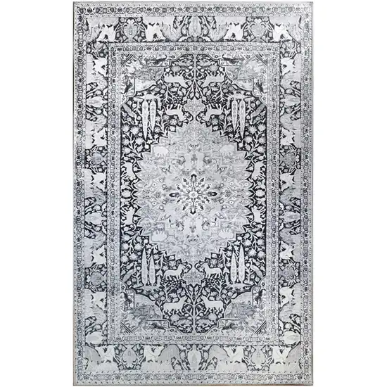 5' X 8' Medallion Stain Resistant Area Rug Photo 1