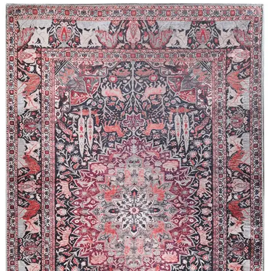 Red And Black Medallion Area Rug Photo 7