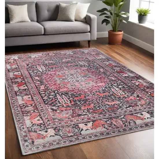 Red And Black Medallion Area Rug Photo 1