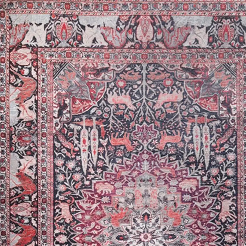 Red And Black Medallion Area Rug Photo 6