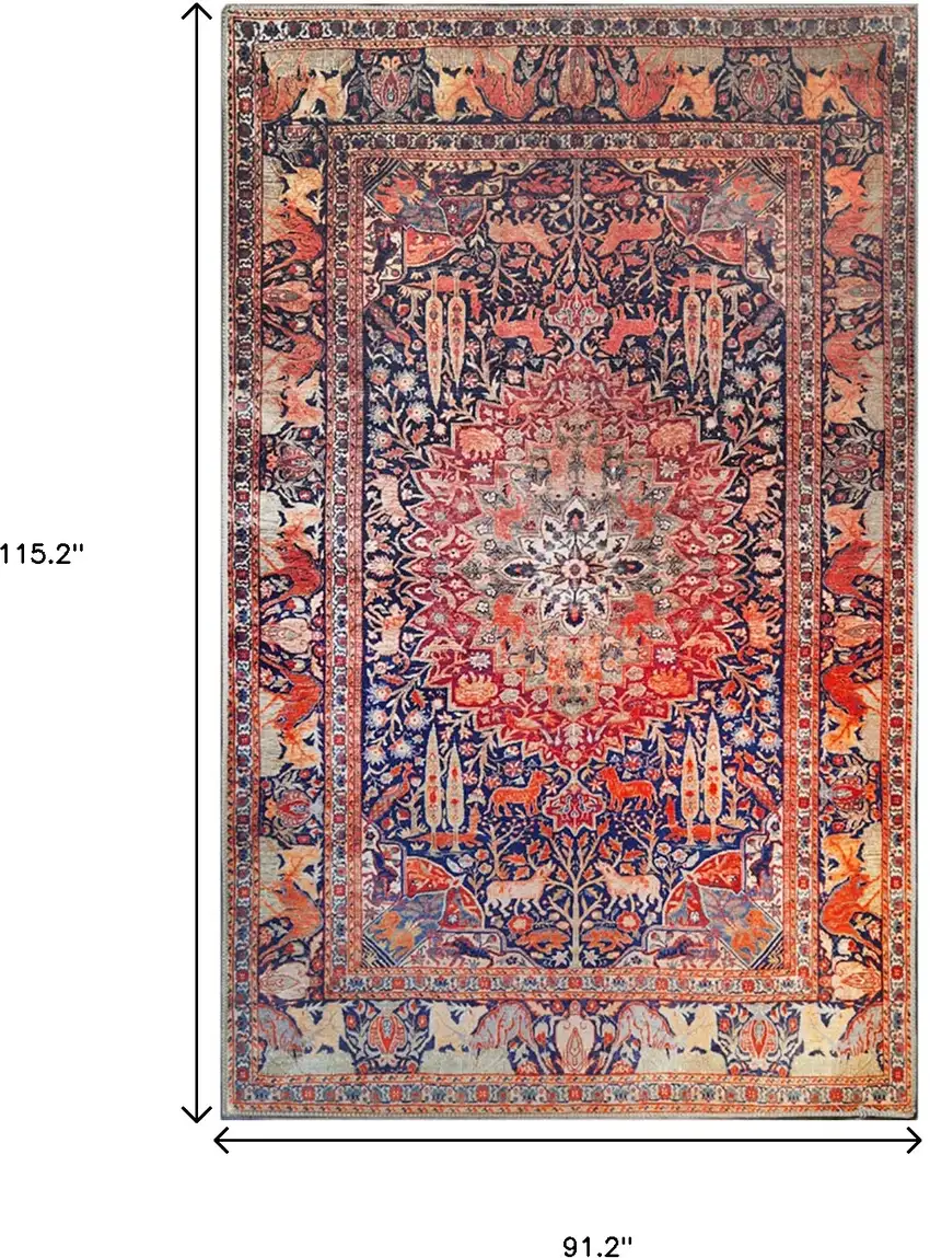 7' X 9' Medallion Stain Resistant Area Rug Photo 7