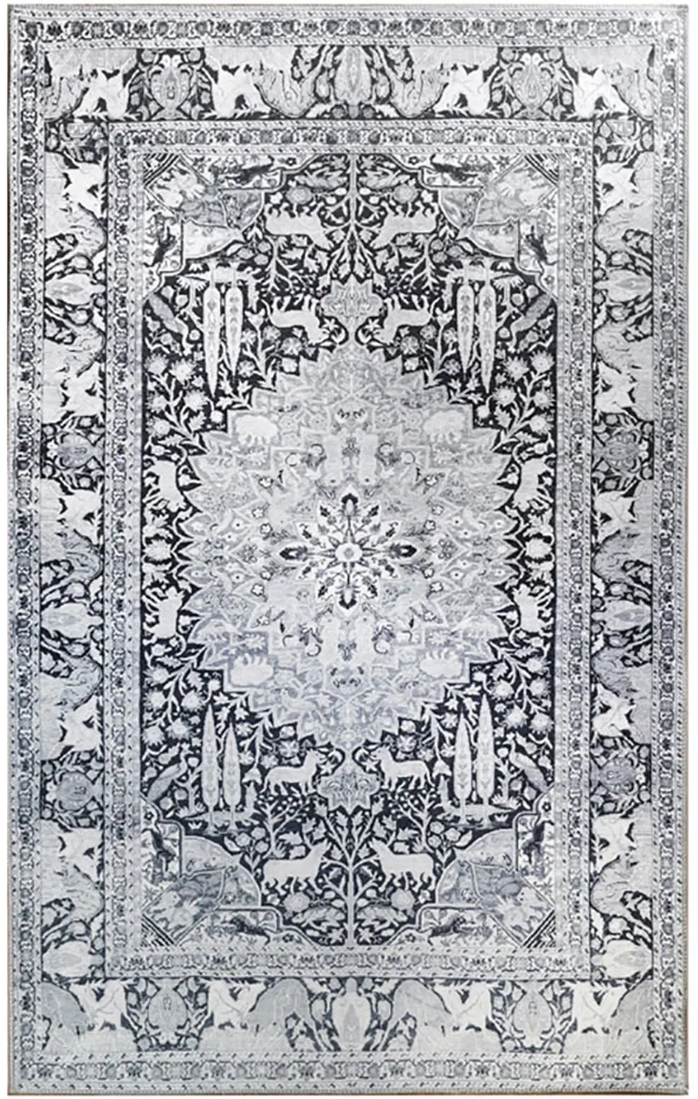 7' X 9' Medallion Stain Resistant Area Rug Photo 1