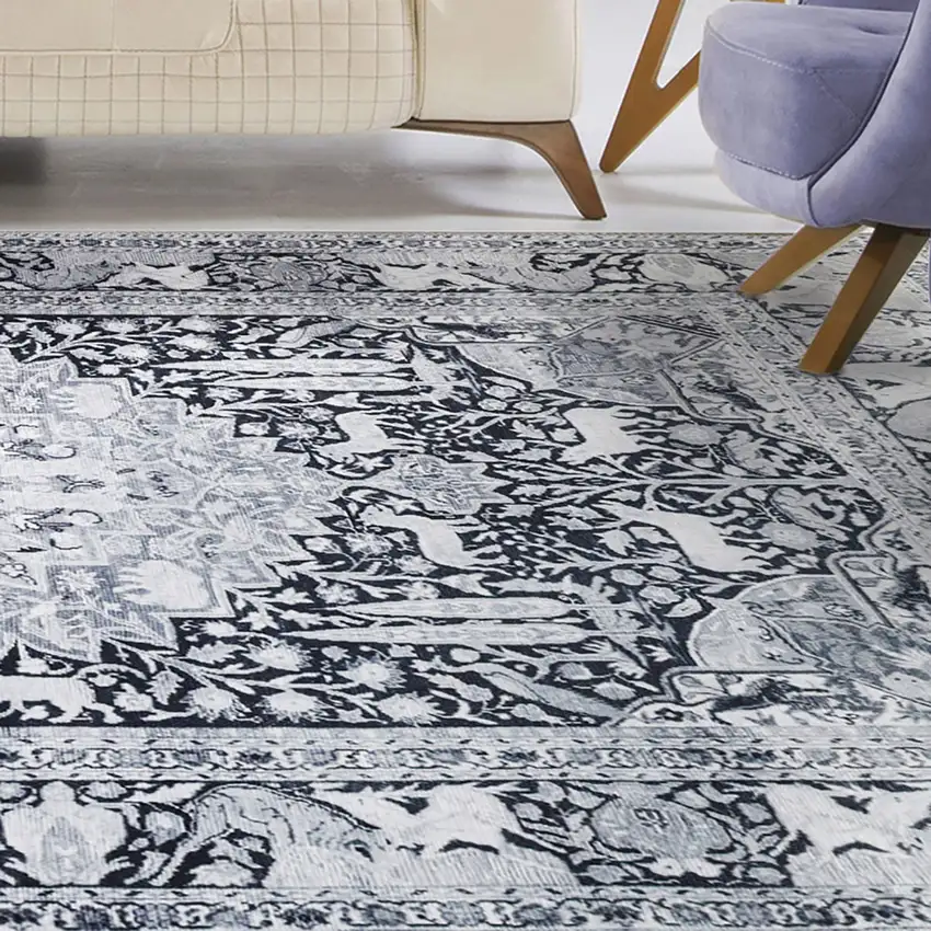 7' X 9' Medallion Stain Resistant Area Rug Photo 6
