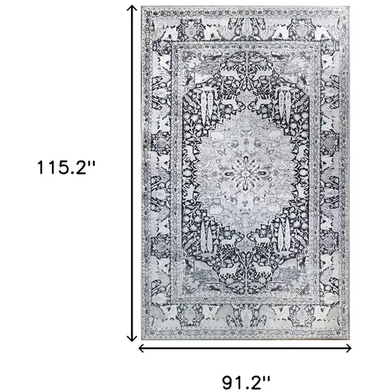 7' X 9' Medallion Stain Resistant Area Rug Photo 8