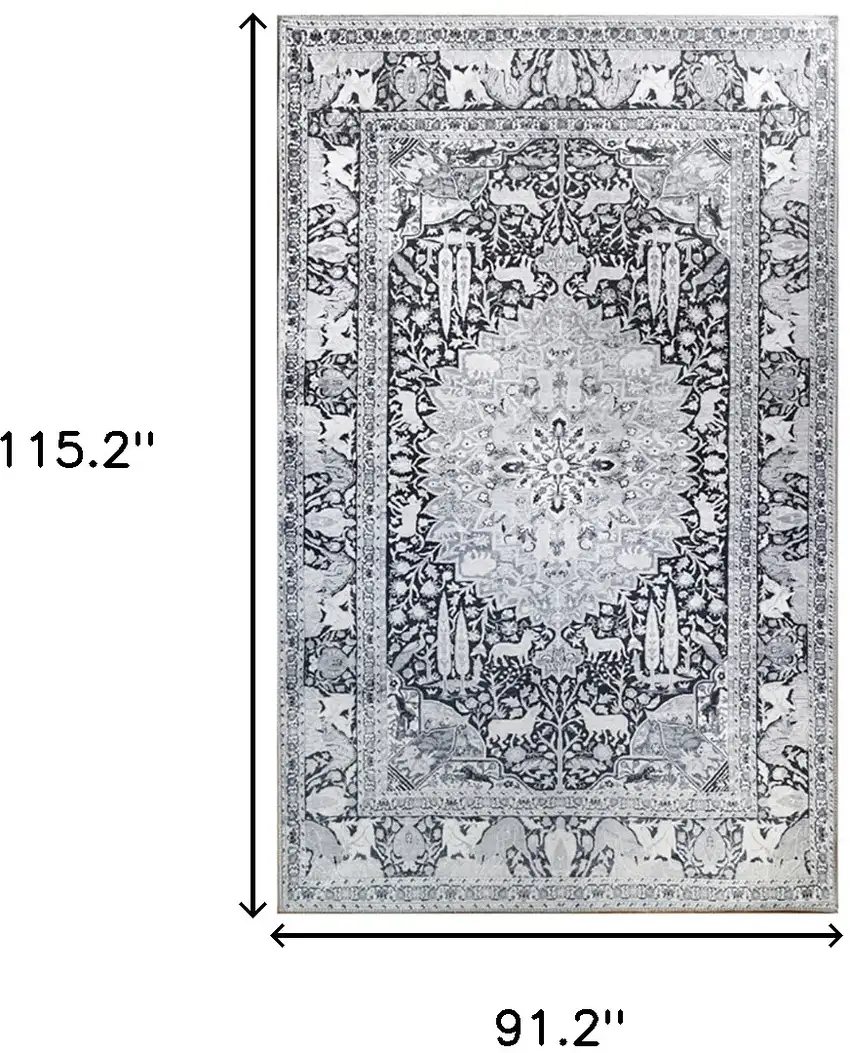 7' X 9' Medallion Stain Resistant Area Rug Photo 8