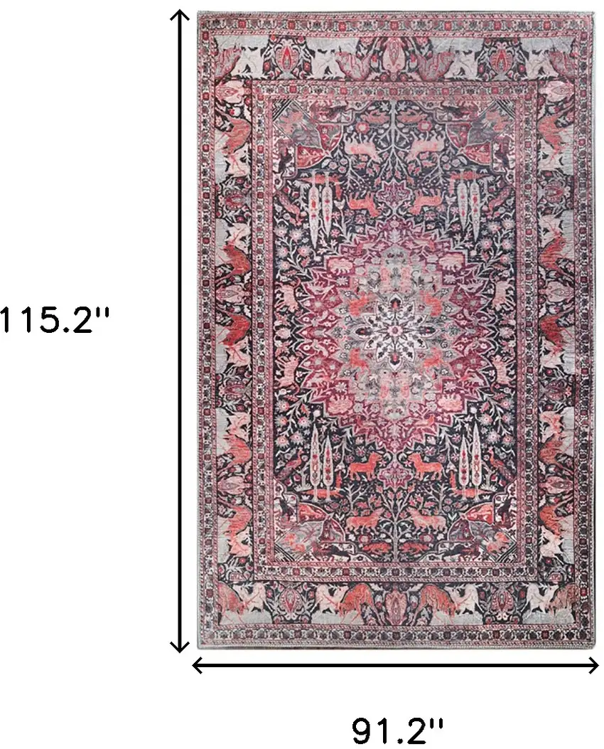 7' X 9' Medallion Stain Resistant Area Rug Photo 8