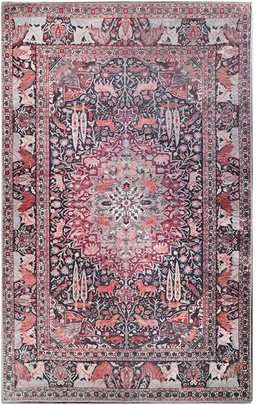 7' X 9' Medallion Stain Resistant Area Rug Photo 1