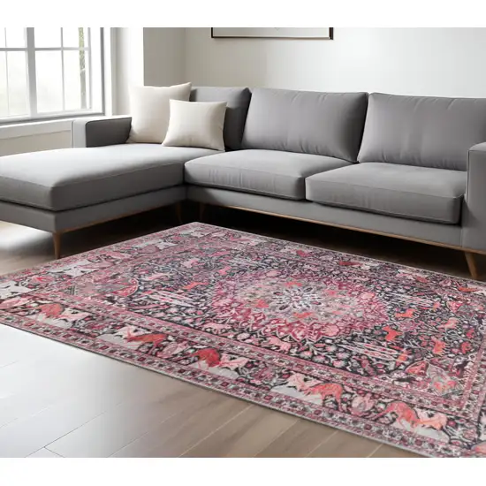 Red And Black Medallion Area Rug Photo 1