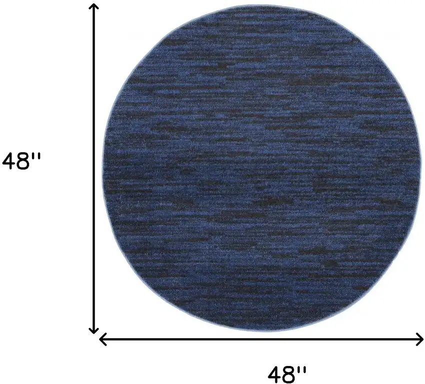 4' X 4' Midnight Blue Round Non Skid Indoor Outdoor Area Rug Photo 3
