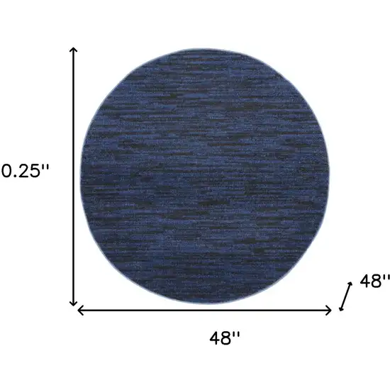 4' X 4' Midnight Blue Round Non Skid Indoor Outdoor Area Rug Photo 5