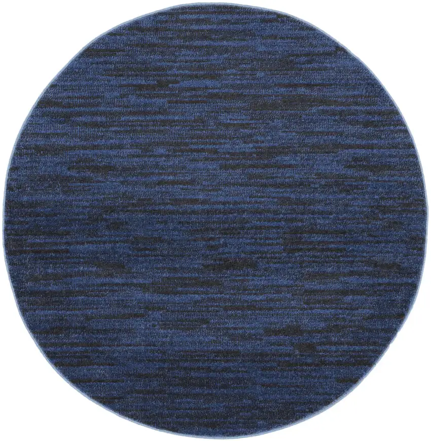 4' X 4' Midnight Blue Round Non Skid Indoor Outdoor Area Rug Photo 3