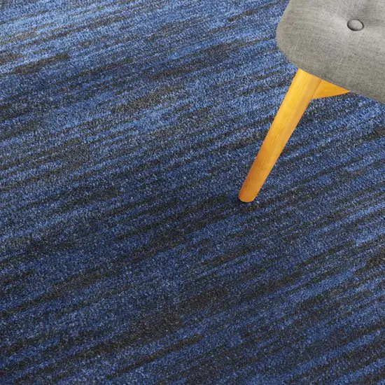 4' Blue Round Indoor Outdoor Area Rug Photo 6