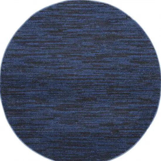 4' X 4' Midnight Blue Round Non Skid Indoor Outdoor Area Rug Photo 4