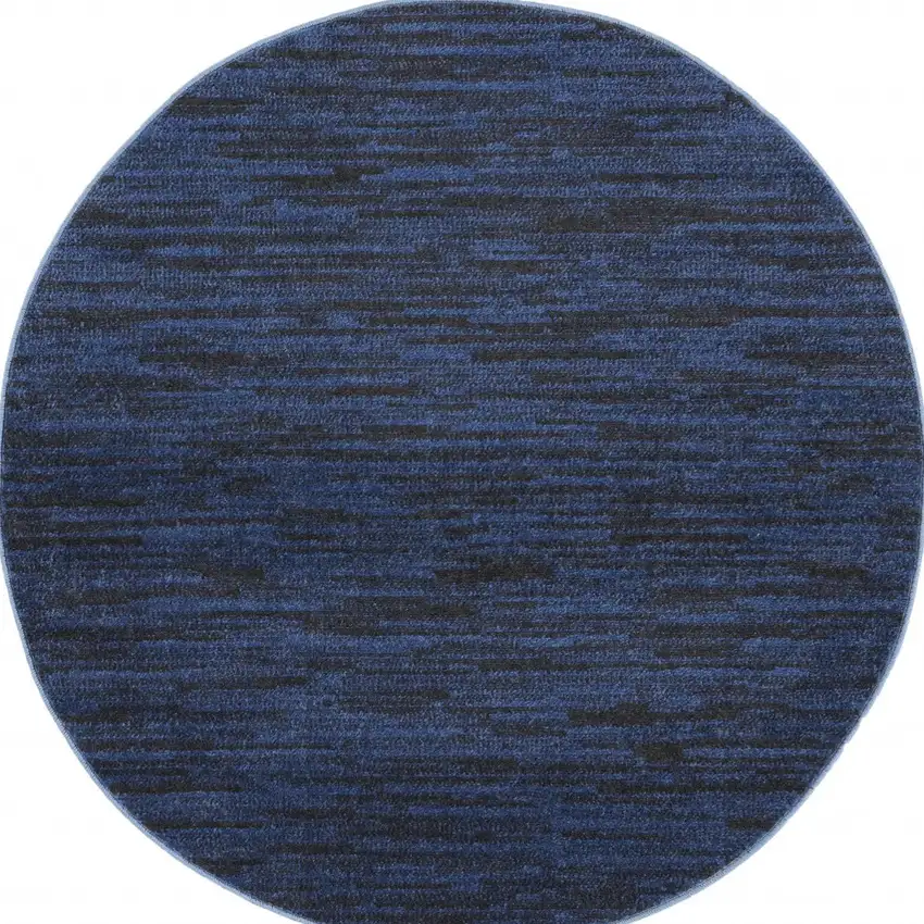 4' X 4' Midnight Blue Round Non Skid Indoor Outdoor Area Rug Photo 4