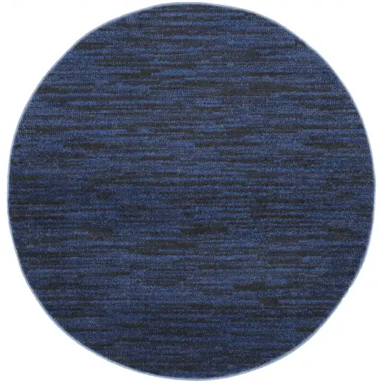 4' X 4' Midnight Blue Round Non Skid Indoor Outdoor Area Rug Photo 1