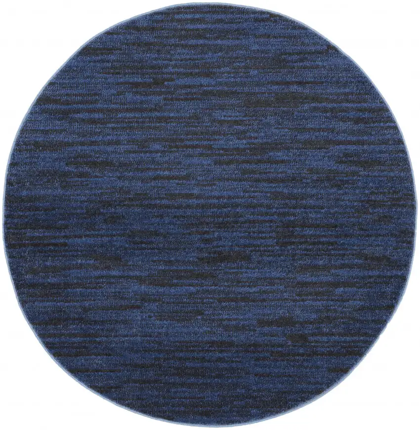 4' X 4' Midnight Blue Round Non Skid Indoor Outdoor Area Rug Photo 1