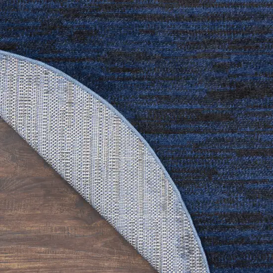4' Blue Round Indoor Outdoor Area Rug Photo 8