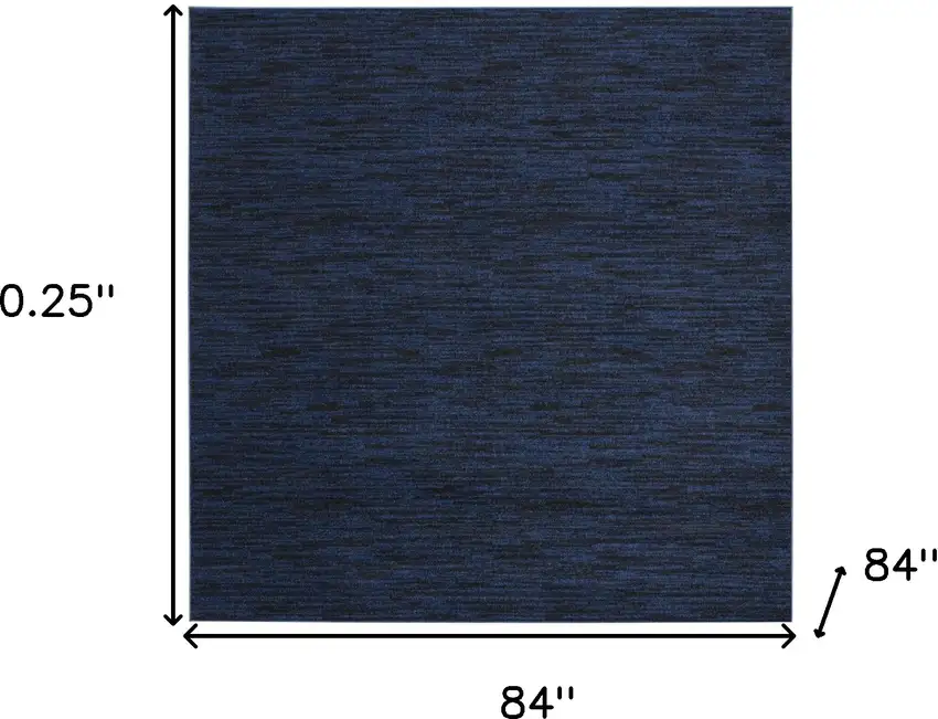 7' X 7' Midnight Blue Square Non Skid Indoor Outdoor Area Rug Photo 5
