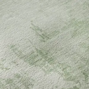 Photo of 8' X 8' Mint Green And Beige Abstract Washable Round Rug With UV Protection