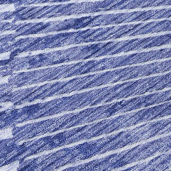 Navy Blue Abstract Washable Non Skid Indoor Outdoor Area Rug Photo 8