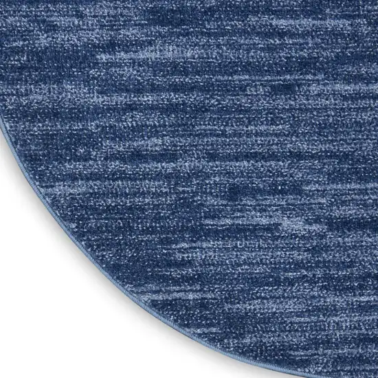 4' Blue Round Indoor Outdoor Area Rug Photo 9