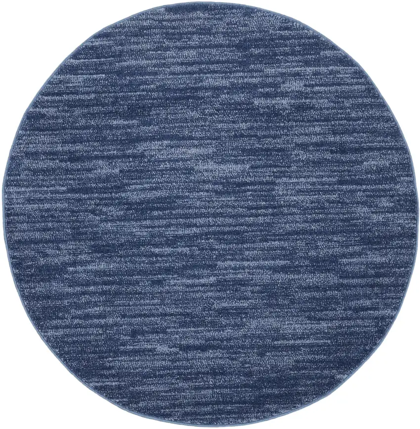 4' Blue Round Indoor Outdoor Area Rug Photo 3