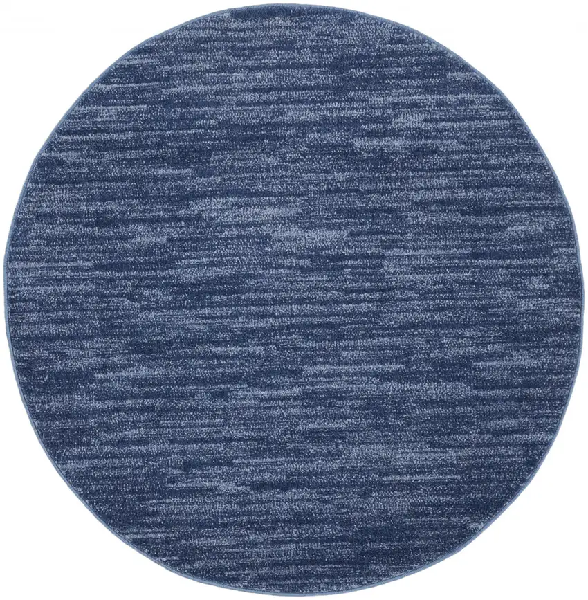 4' X 4' Navy Blue Round Non Skid Indoor Outdoor Area Rug Photo 1
