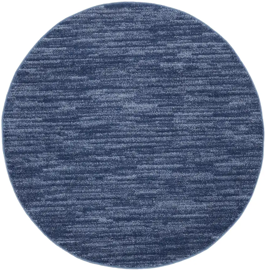 4' Blue Round Non Skid Indoor Outdoor Area Rug Photo 3