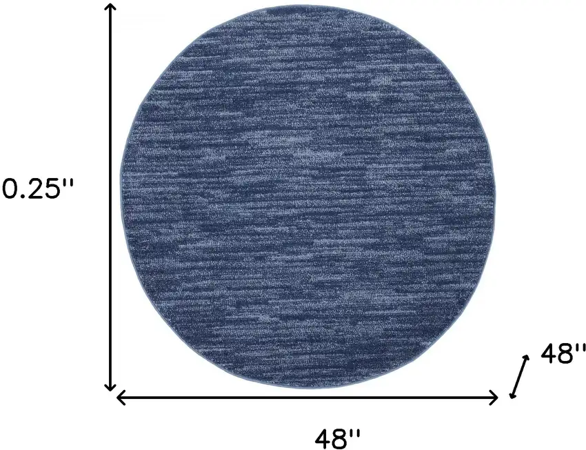 4' X 4' Navy Blue Round Non Skid Indoor Outdoor Area Rug Photo 5
