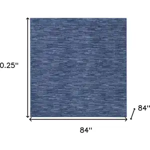 Photo of 7' X 7' Navy Blue Square Non Skid Indoor Outdoor Area Rug