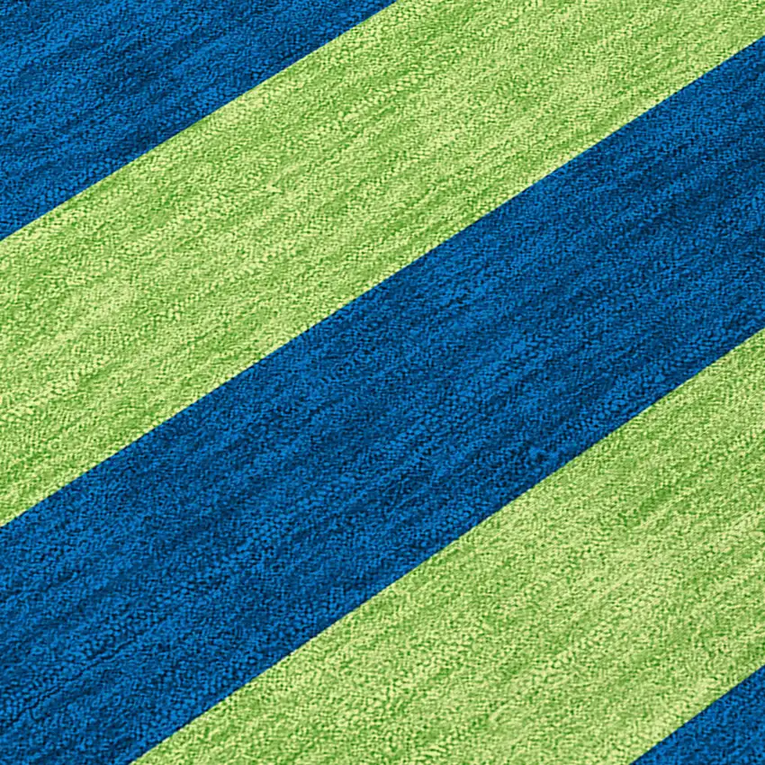 Navy Blue Striped Washable Non Skid Indoor Outdoor Area Rug Photo 7