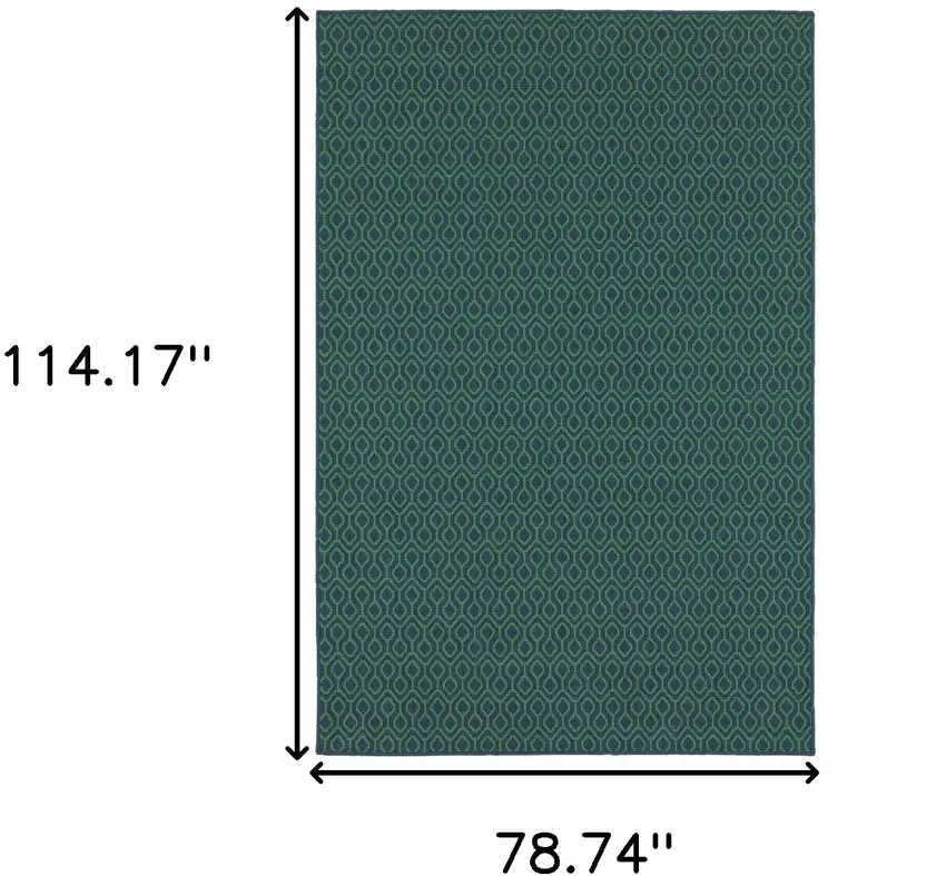 6' X 9' Navy Geometric Stain Resistant Indoor Outdoor Area Rug Photo 5