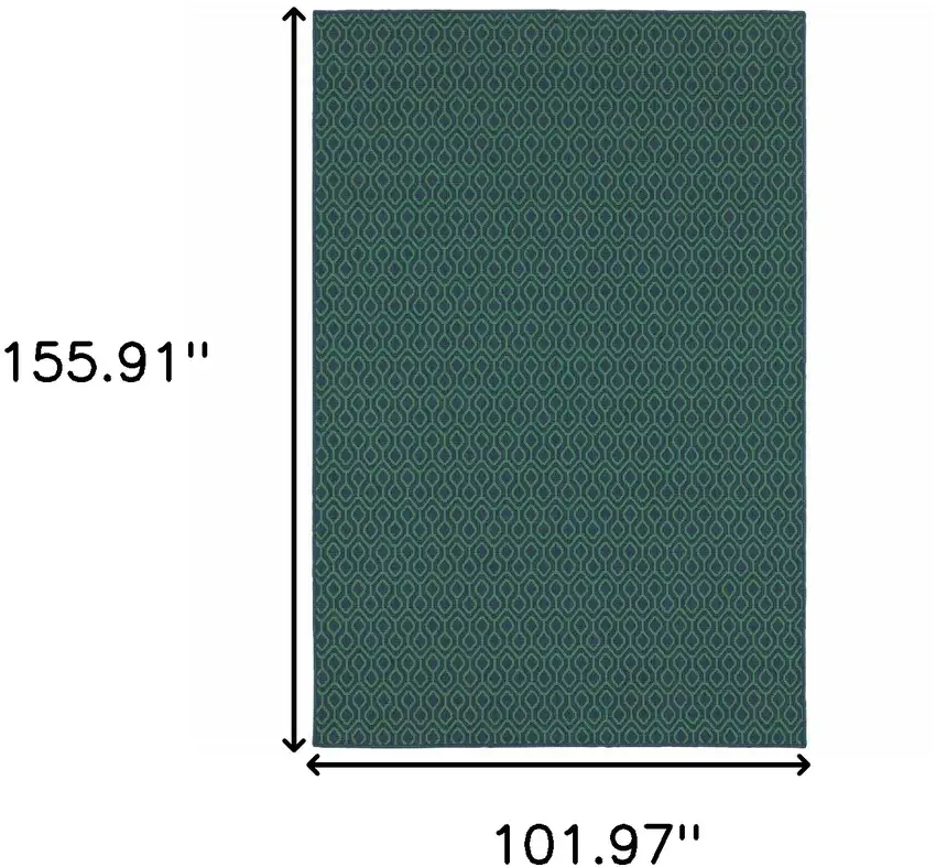 9' X 13' Navy Geometric Stain Resistant Indoor Outdoor Area Rug Photo 5
