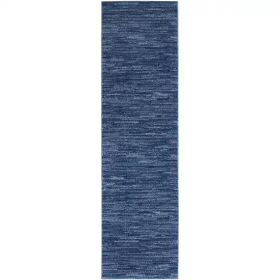 6' Navy Blue Indoor Outdoor Runner Rug Photo 3