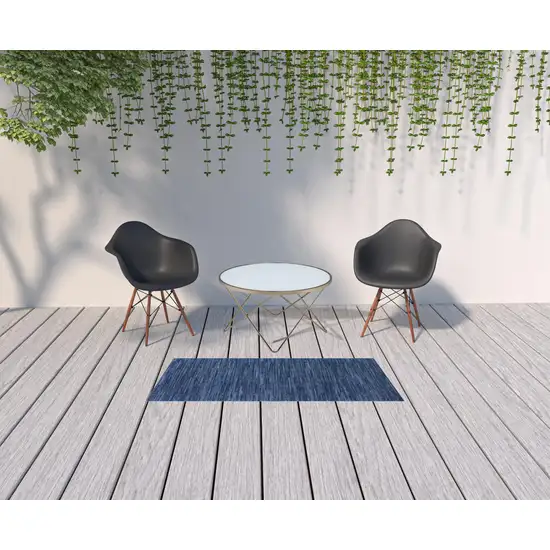 2' X 6' Navy Non Skid Indoor Outdoor Runner Rug Photo 2