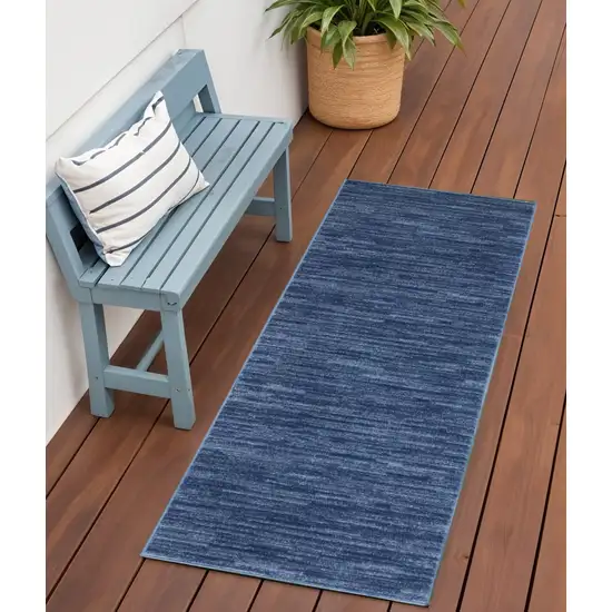 6' Blue Non Skid Indoor Outdoor Runner Rug Photo 1